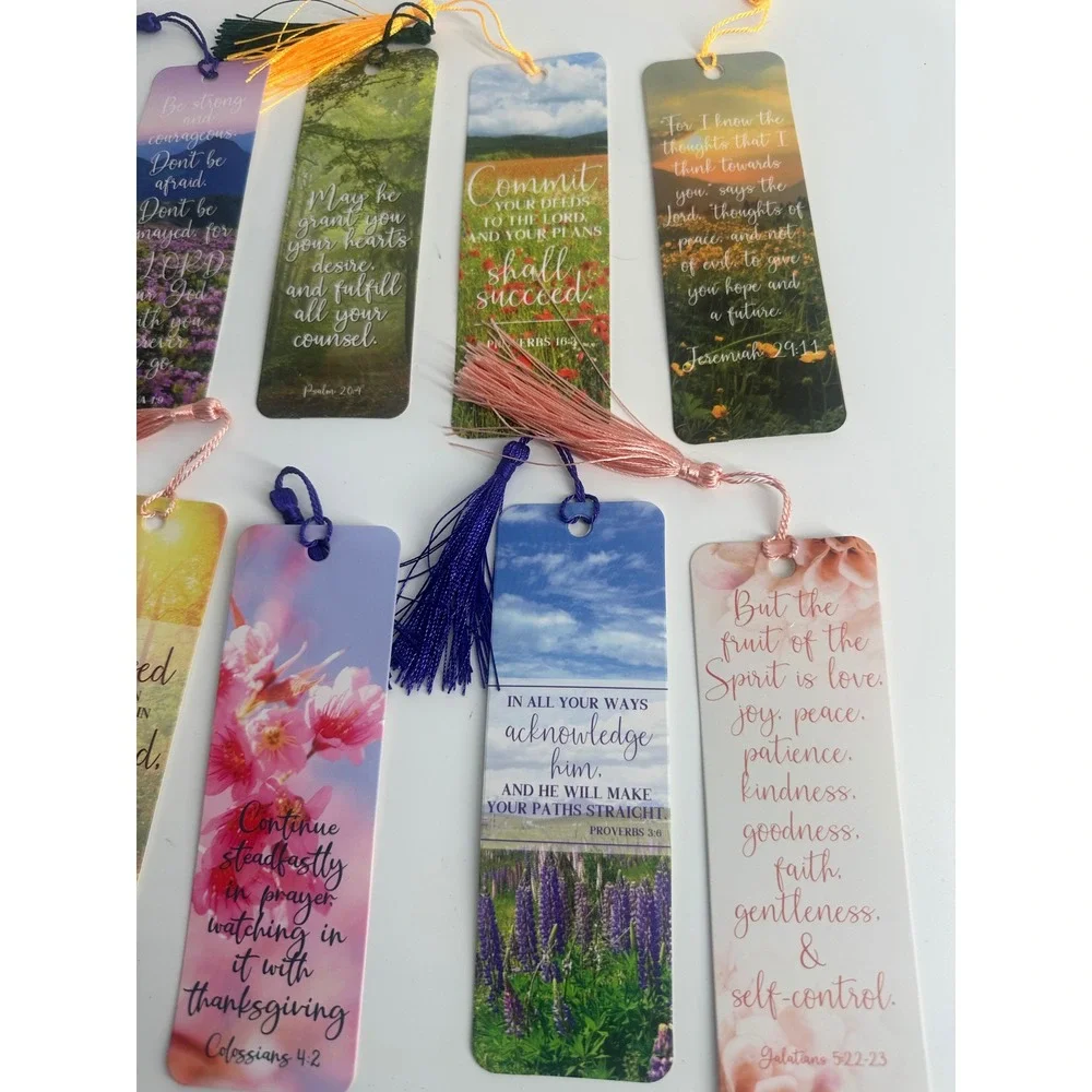 12 Pack Bible Verse Bookmarks with Tassels Christian Scripture Religious Gifts